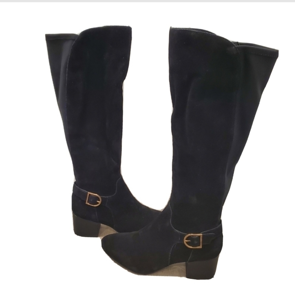 Anne Klein Honesty Black Suede Boots Size 7.5 - Picture 2 of 7